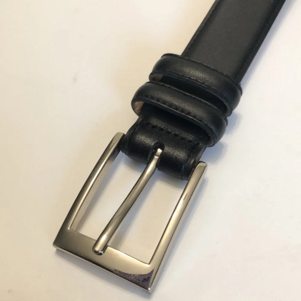 Black Silver Genuine Leather Belt size XL